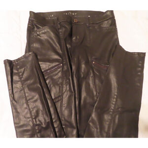 White House Black Market Black Faux Leather THE SKINNY Size 4
